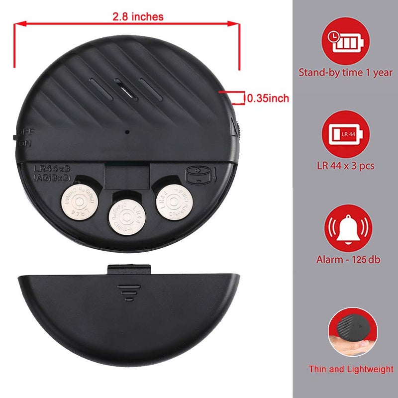 EverNary Window Vibration Alarm,3Pack 125dB Loud Ultra-Slim Anti-Theft Alarm for Door and Window Glass Break Sensor Alert with Adjustable Sensitivity (3, Black) - Image 4